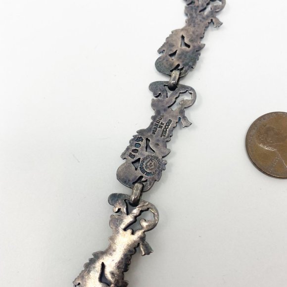 545 Vintage Margot de Taxco 5600 sterling and enamel necklace and bracelet - Picture 9 of 10